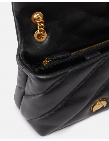BOLSO PUFF MINI NEGRO ORO
