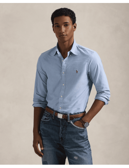 Camisa Oxford Slim Fit Azul 2