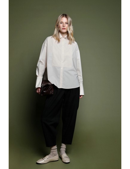 Front Gather Double Cuff Shirt