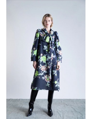 Indian Flower Juliet Sleeve Dress