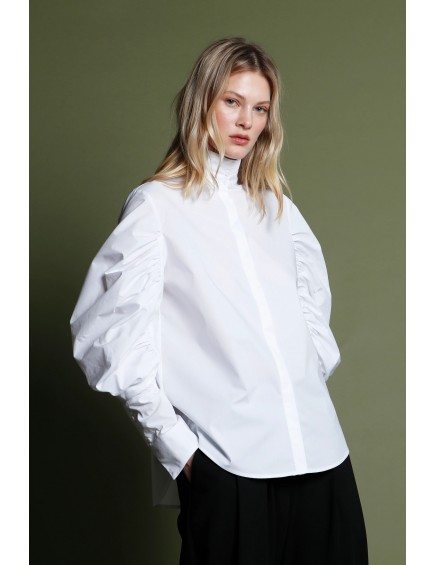 Draped Dolman Sleeve Blouse