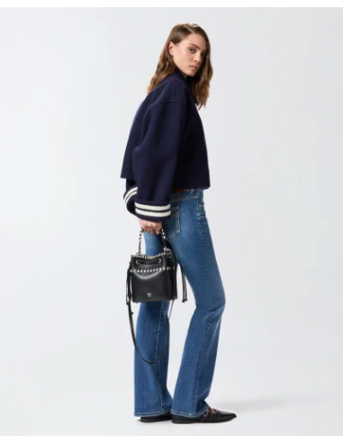 Bolso cubo pequeño de piel con...