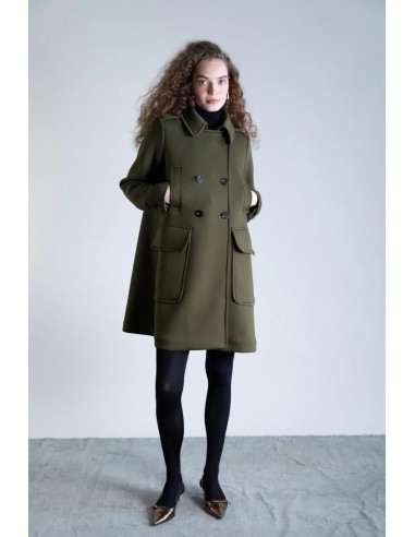 Cropped Double-Breasted Tailored Coat