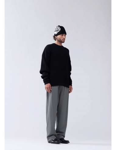 Logo Knit Raw Edge Black/White