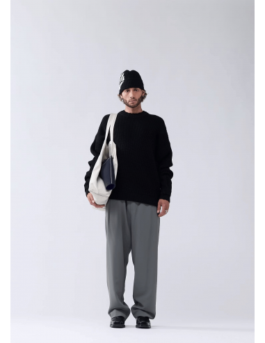 Logo Knit Raw Edge Black/White