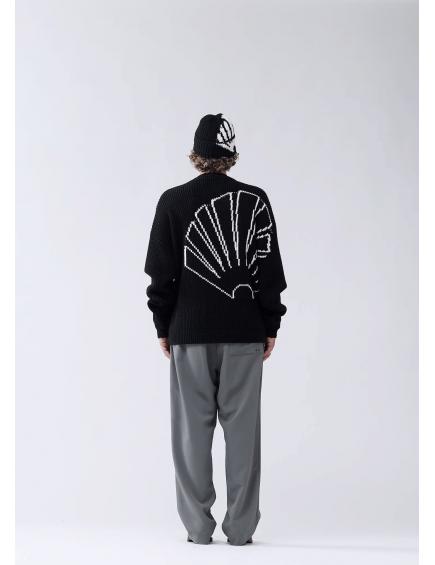 Logo Knit Raw Edge Black/White 2