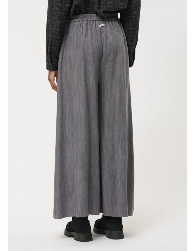 Pantalón falda culotte gris en lyocell