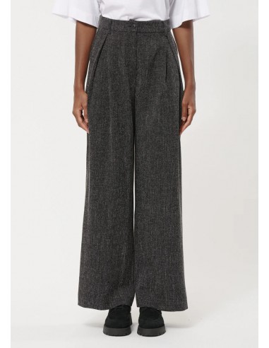 Pantalón ancho gris jaspeado