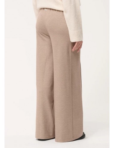 Pantalón ancho beige en jersey de...