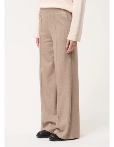 Pantalón ancho beige en jersey de...