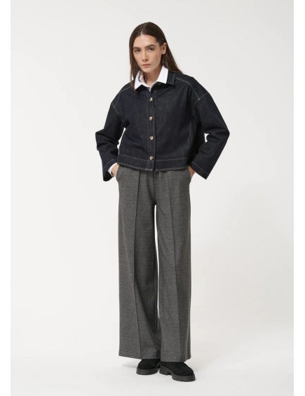 Pantalón ancho gris en...