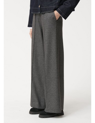 Pantalón ancho gris en jersey franela