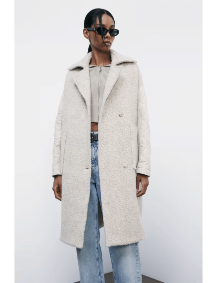 Abrigo Midi Mezcla de Lana