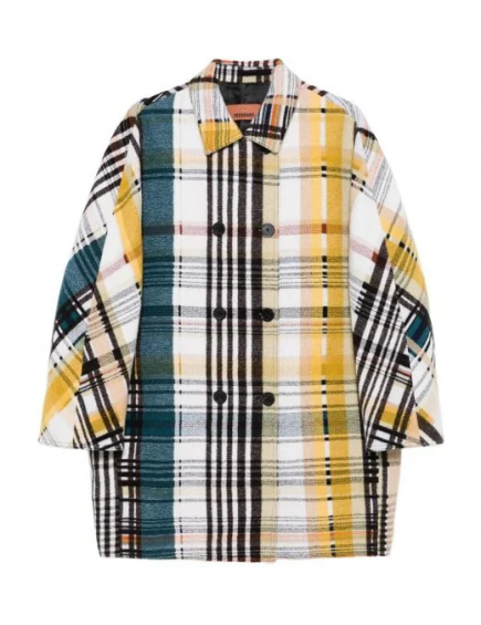 Abrigo estampado de lana...