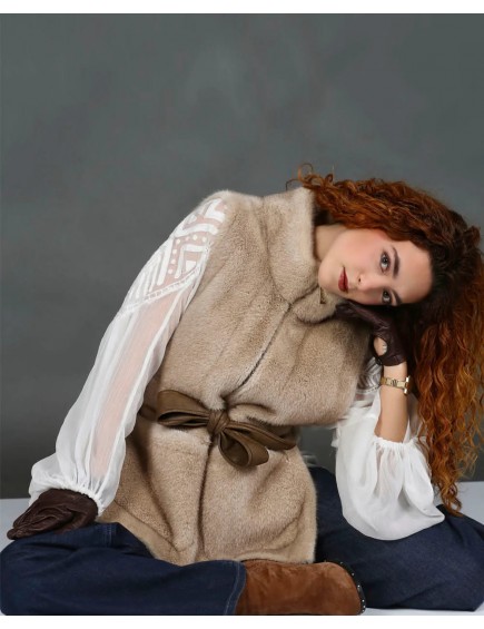 Chaleco Eco Pelo Beige