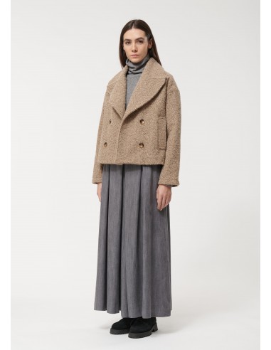 Abrigo Corto Beige Estilo Caban