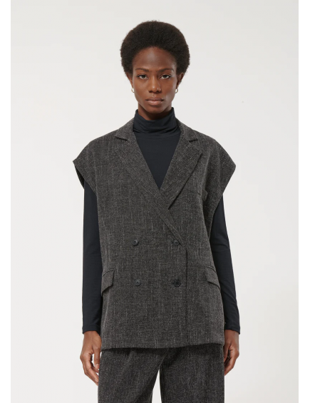 Chaleco de Traje Gris Oversize