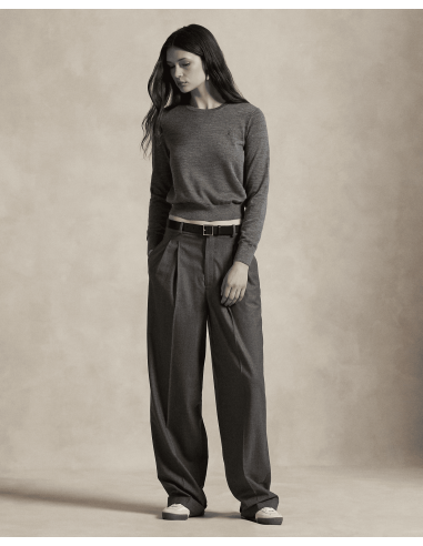 Jersey de lana con cuello redondo Gris