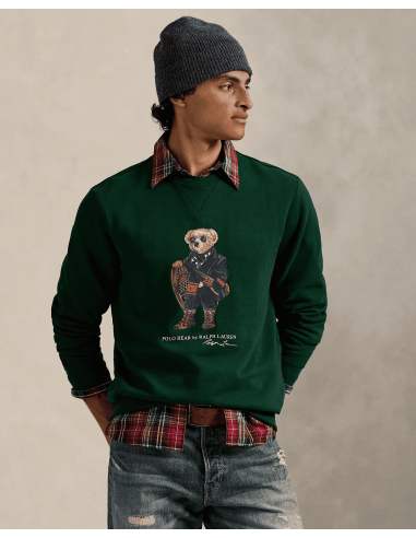 Sudadera verde de felpa con Polo Bear Sudadera verde de felpa con Polo Bear