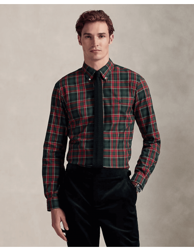 Camisa Sarga Custom Fit Tartán