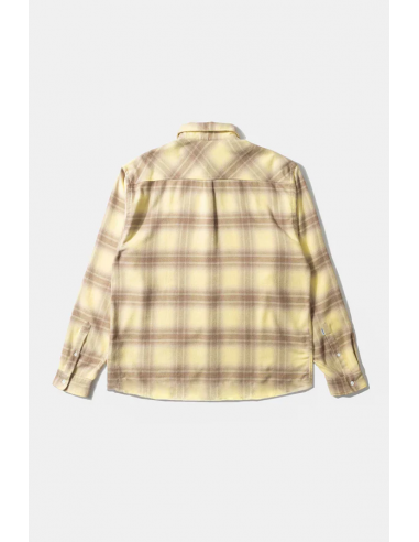CAMISA FRANELA CUADROS AMARILLO MARRON