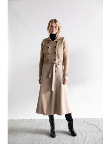 Chunky Knit Double-Breasted Field Jacket