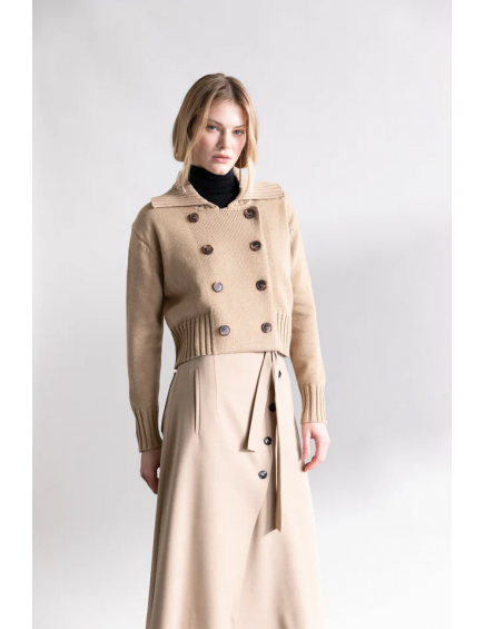 Chunky Knit Double-Breasted... 2