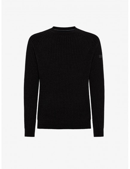 Velvet Rave Round Knit Negro