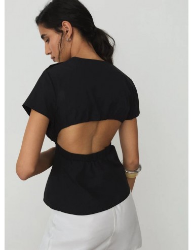 Top Asimetrico Raven Negro