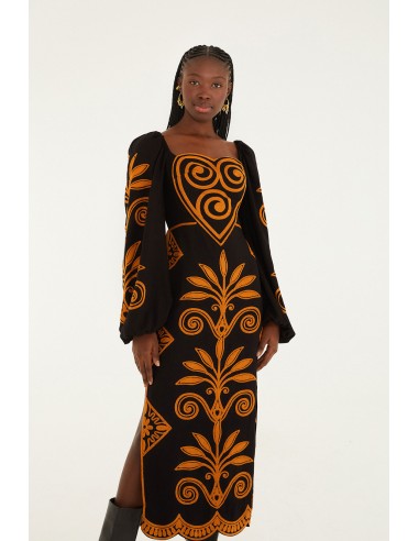 Vestido Cornely Ainika Black Artisanal