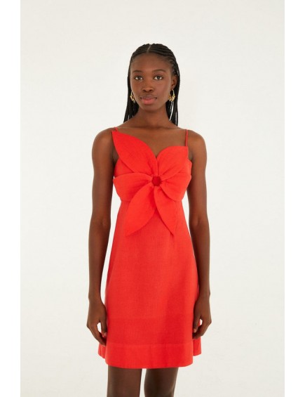 Vestido Red Flower Mini
