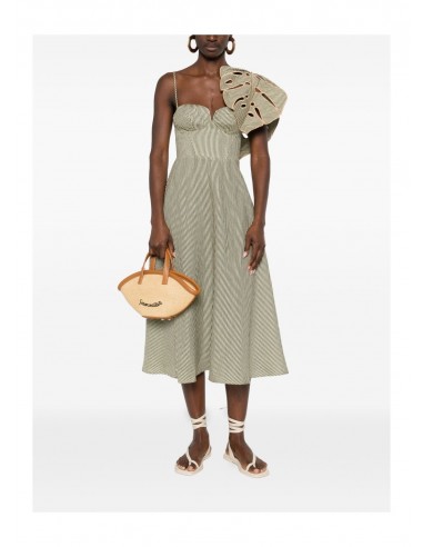 Vestido Striped Monstera Leaf