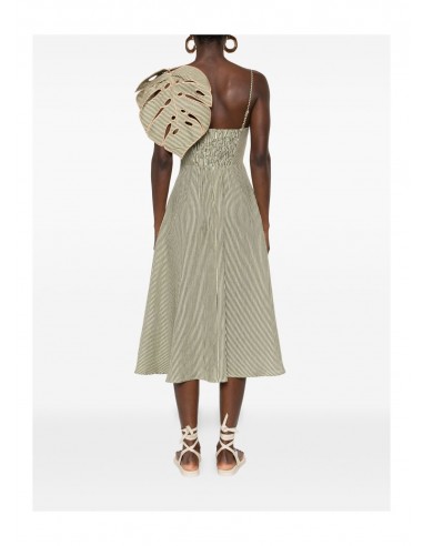 Vestido Striped Monstera Leaf