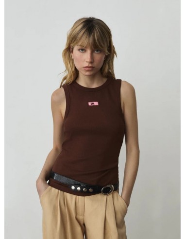 Top Brown Embroided