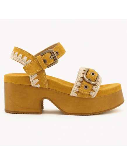High Heel Wood Clog Buckle...