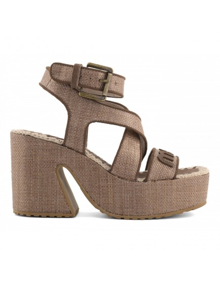 Raffia Platform Nut Brown