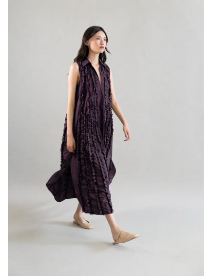 Vestido Tafetán Cintas Fig