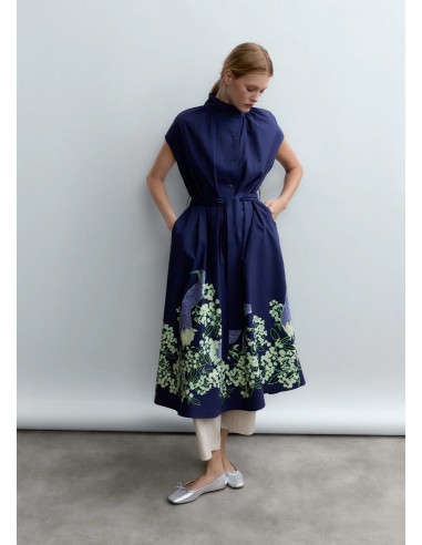 Vestido Sculptural Peacock Bloom