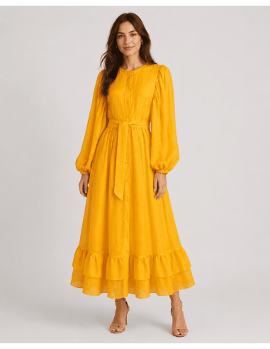 Vestido Manga Abullonada Mango