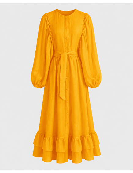 Vestido Manga Abullonada Mango 2