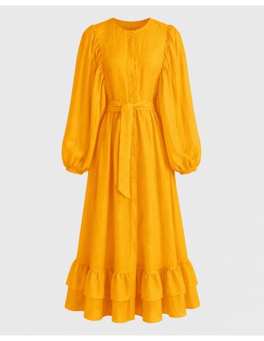 Vestido Manga Abullonada Mango