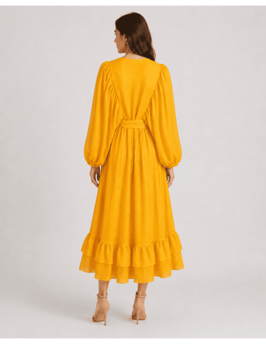 Vestido Manga Abullonada Mango