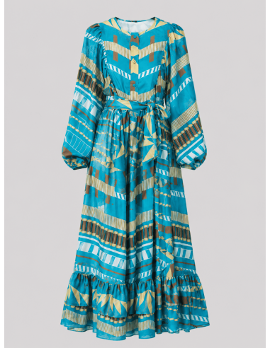 Vestido Abullonado Turquesa