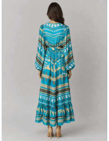Vestido Abullonado Turquesa