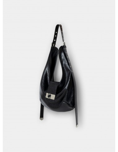 Bolso Media Luna Negro Brillo