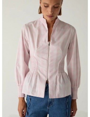 CAMISA CREMALLERA ENTALLADA ROSA NUDE