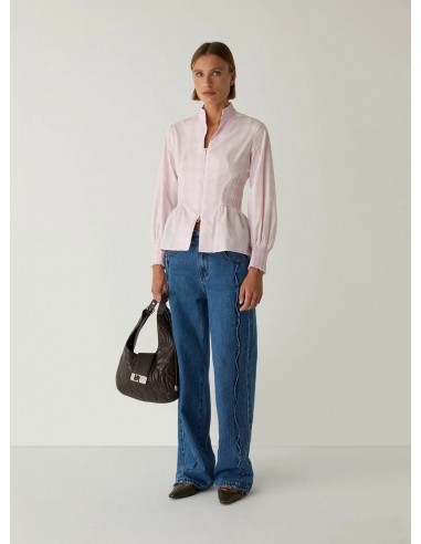 CAMISA CREMALLERA ENTALLADA ROSA NUDE
