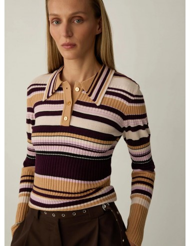 Jersey Polo Rayas Mostaza