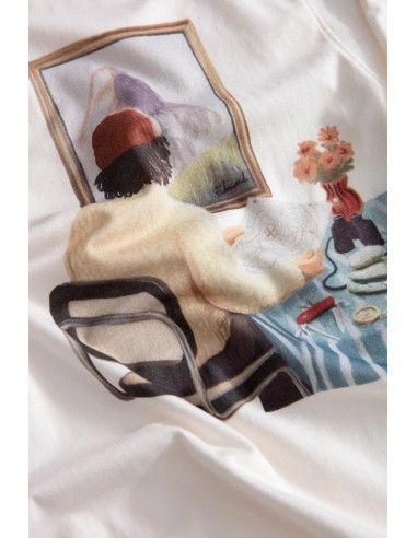Camiseta Cuadro Beige