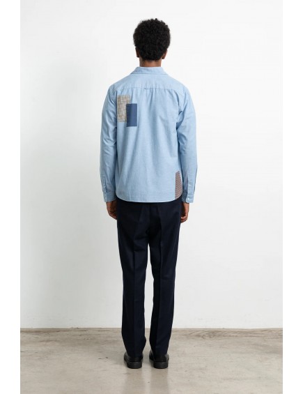 Camisa Parches Azul Claro 2
